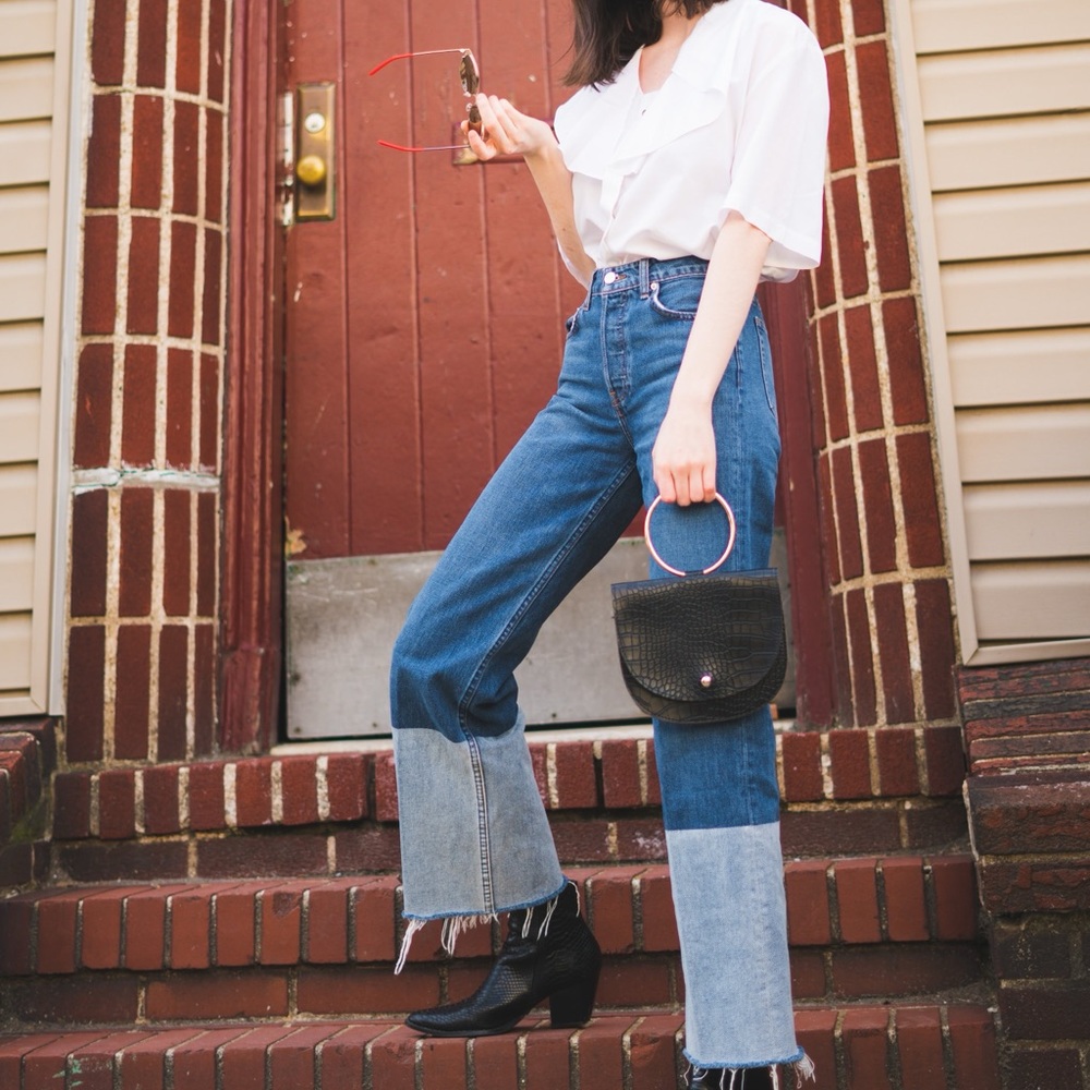 Reformation Fawcett Two-Tone Jeans